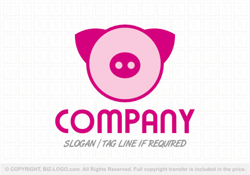 Logo 8814: Pink pig Logo