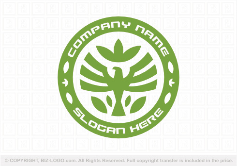 Logo 8982: Green Eagle Globe Logo