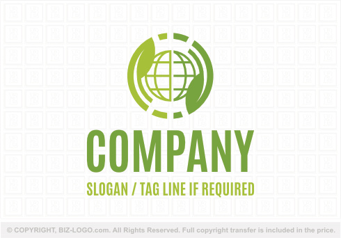 Logo 8975: Friendly Eco Globe Logo