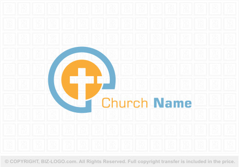 Logo 9375: Gold Cross Church Logo