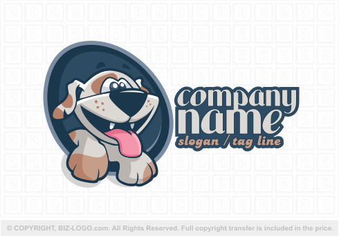9355: Happy Cartoon Dog Logo