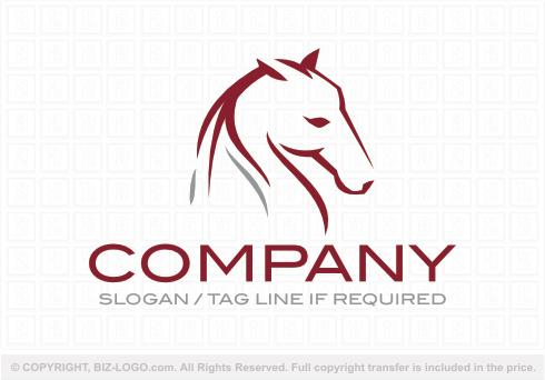 Logo 8858: Simple, Modern Horse Logo 