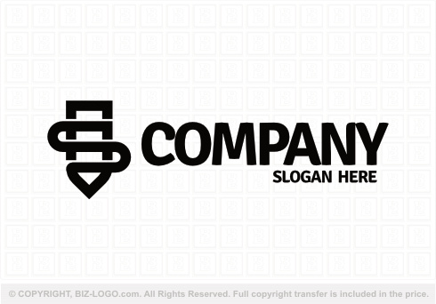 9157: Black Shield Letter S Logo