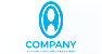 Blue Oval Letter A Logo