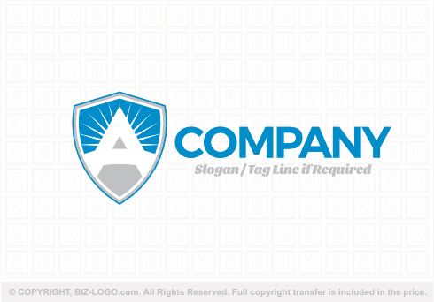 Logo 9066: Sunrise Shield Letter A Logo