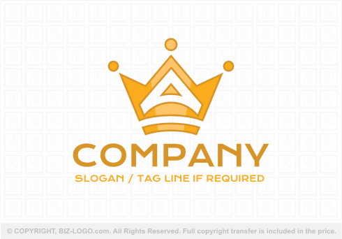 Logo 9069: Letter A Golden Crown Logo