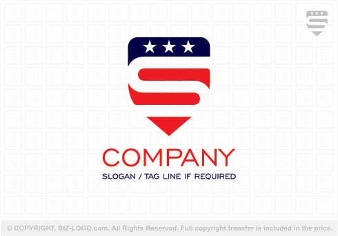 Logo 9057: USA Shield Letter S Logo