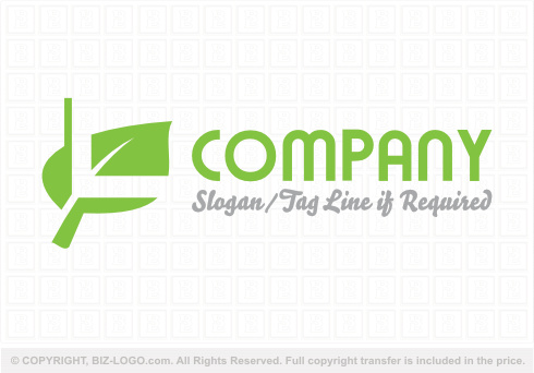 Logo 8785: Green Leaf Letter L Logo