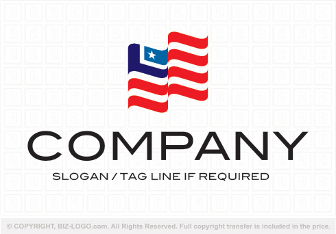 Logo 8787: USA Flag Letter L Logo