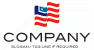 USA Flag Letter L Logo