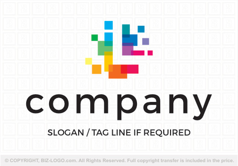 8788: Colorful Pixel Letter L Logo