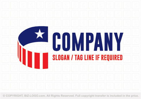 Logo 9030: American Flag Letter C Logo