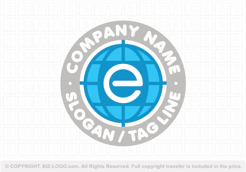 Logo 9131: Blue Globe Letter E Logo
