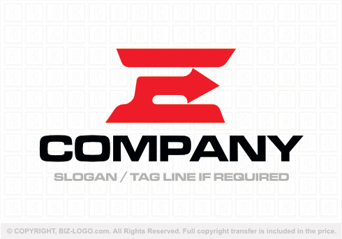 Logo 9132: Red Arrow Letter E Logo