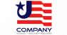 3D Letter J USA flag Logo