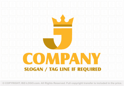 Logo 9034: Golden Crown Letter J Logo