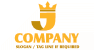 Golden Crown Letter J Logo