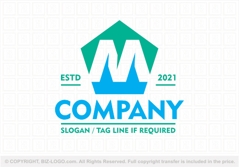 Logo 9078: Green And Blue Letter M Logo