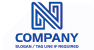 Unique Blue Letter N Logo