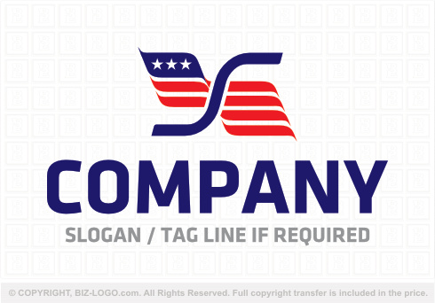 Logo 8910: USA Flag Letter S Logo