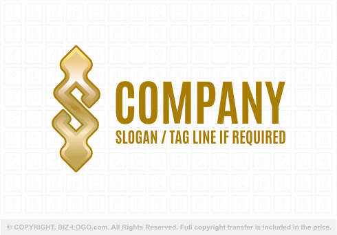 Logo 8896: Memorable Golden Letter S Logo