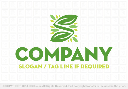 Logo 8903: Leaf Letter S Logo
