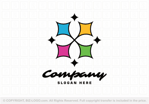 Logo 9208: Colorful Stars Letter X Logo