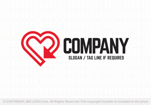 Logo 8770: Red Arrow Heart Medical Logo