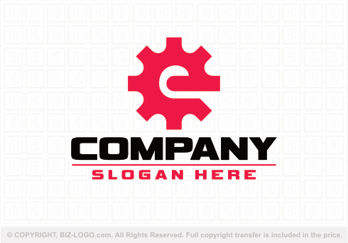 Logo 9305: Modern Gear Letter E Logo