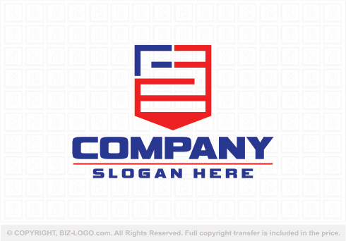 9322: Modern Shield Letter S Logo