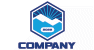 Blue Hexagon Mountain Logo 