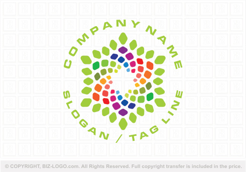 Logo 9188: Colorful Pixel Flower Logo