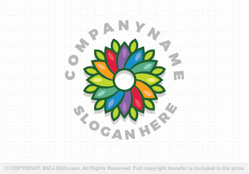 9181: Beautuful Colorful Flower Plant Logo