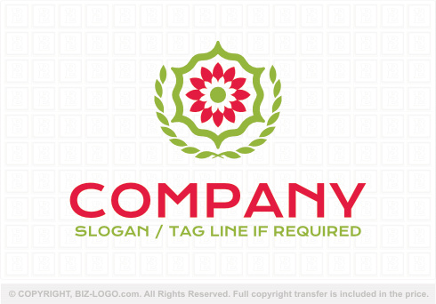 Logo 9182: Badge Or Shield Plant Logo