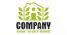 Modern Green Leaf House Logo<br>Watermark will be removed in final logo.