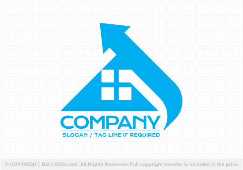 Logo 9091: Real Estate Arrow House Logo