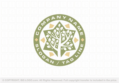 Logo 9251: Green Star Tree Logo
