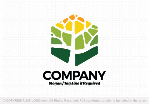 Logo 9258: Colorful Tile Tree Logo
