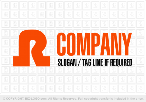 Logo 1469: Orange Letter R Logo