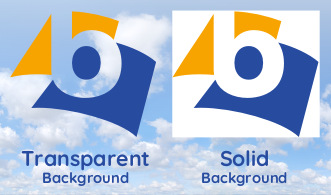 Transparent versus solid background logo