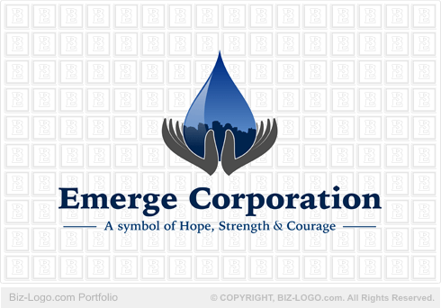 City Water Drop Hand logo