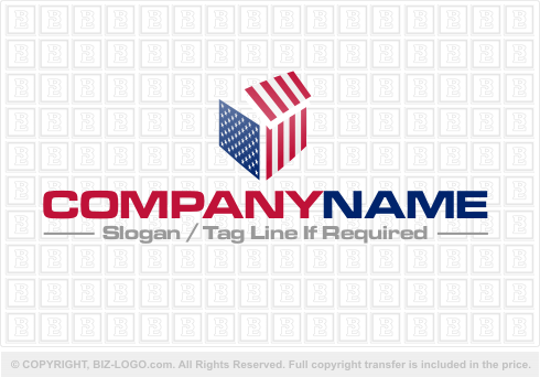 Logo 689: American Flag House Logo