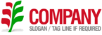 Red and Green Plant Logo
