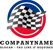 Waving Checkered Flag Logo