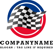 Waving Checkered Flag Logo<br>Watermark will be removed in final logo.