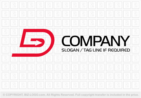 Logo 683: Simple Arrow D Logo