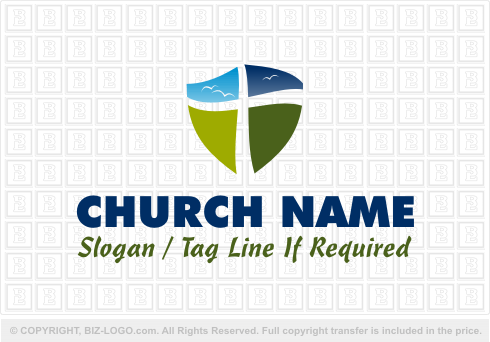 Logo 1028: Abstract Cross and Shield Logo