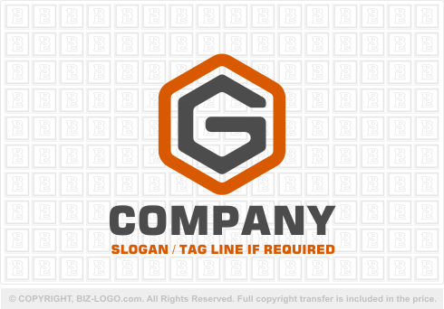 Logo 856: Orange Hexagon G Logo