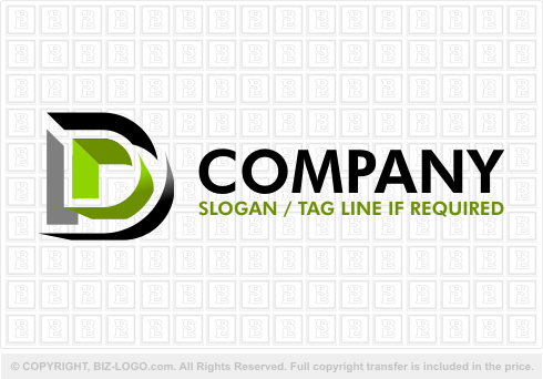 Logo 1166: Green 3D Letter D Logo