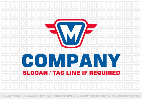 Logo 1285: Winged Letter M Logo